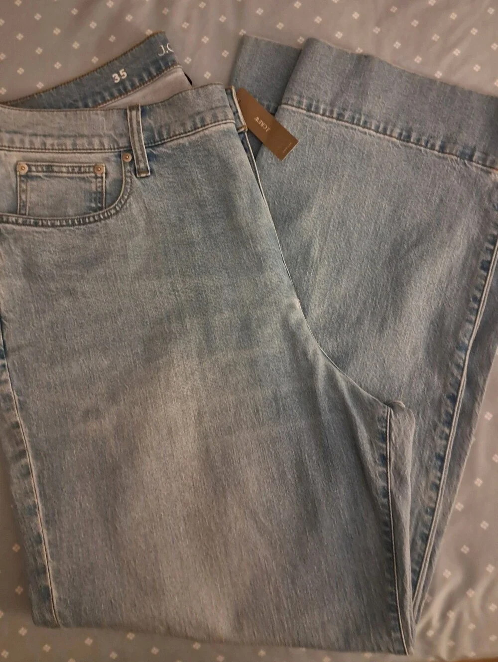 J. CREW re-imagined denim RE-96-lDG TROUSERS brand new JEANS size 35 LIGHT WASH